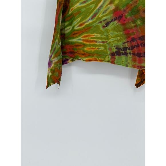 SACRED THREADS Women's Green-Multi Print Asymmetrical Hem Cropped Tank Top SZ OS - Picture 7 of 10